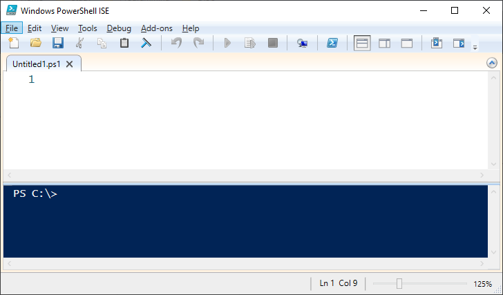 PowerShell ISE screenshot